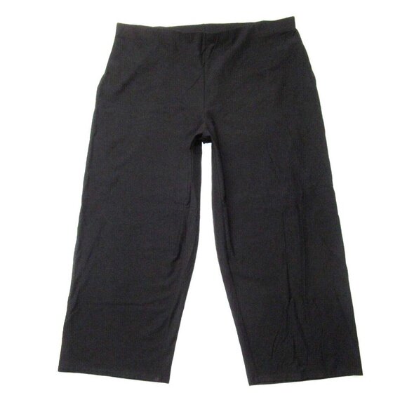 NWT Eileen Fisher Straight Cropped in Black Washable Stretch Crepe Pants 2X - Picture 1 of 4